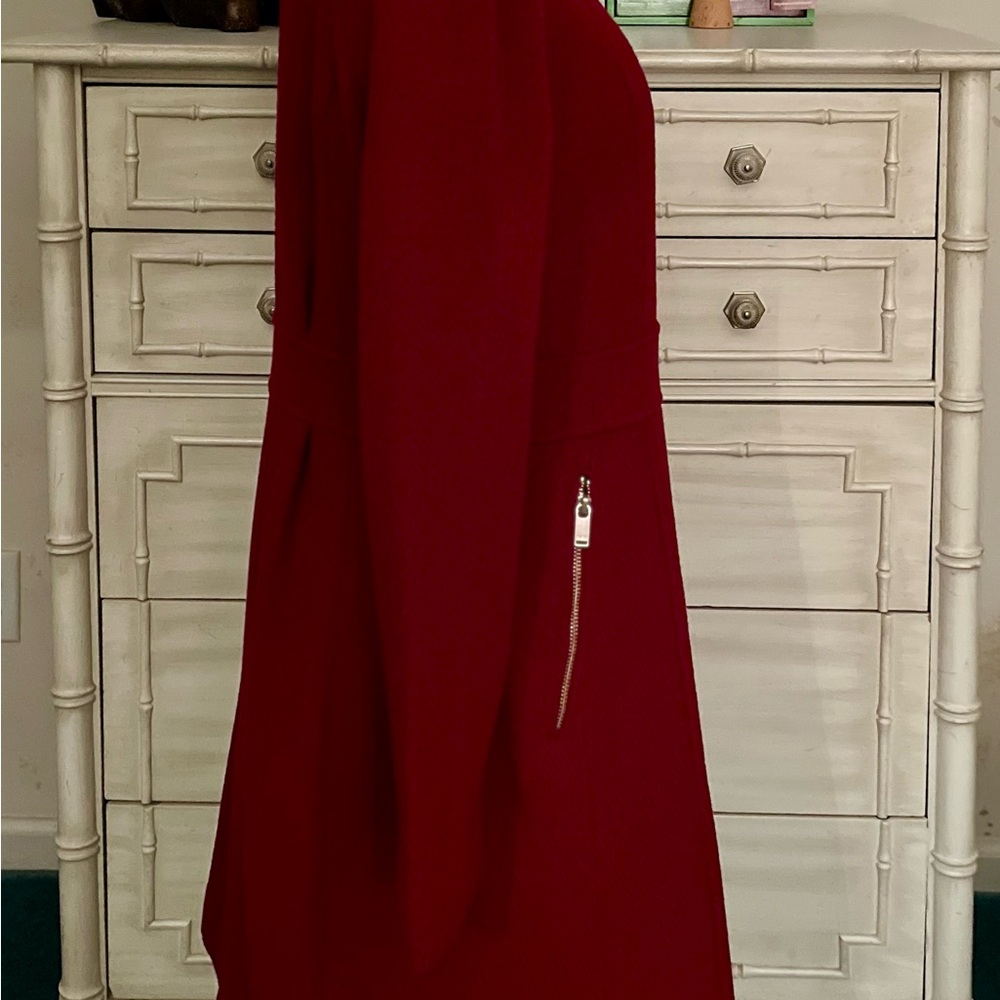 Cherry Red Wool Pea Coat by GUESS - Picture 4 of 12